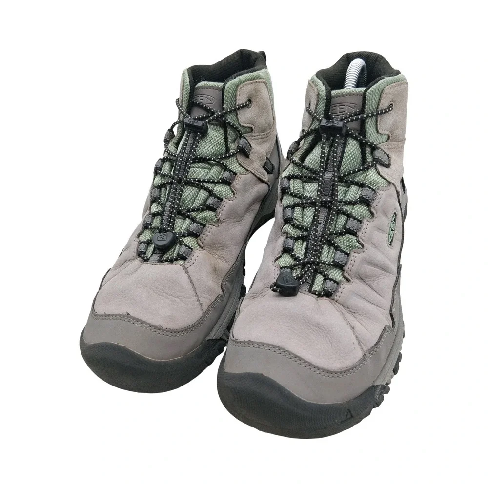 Keen Boots Mens Size US 7 Gray Nubuck Waterproof Ankle Winter Hiking Trail